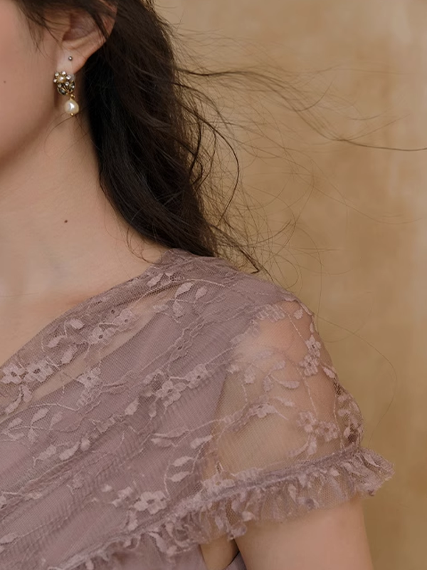 Whimsical Vintage Lace A-Line Dress