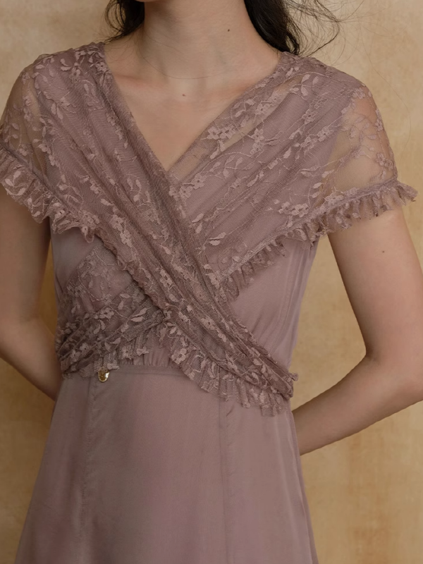 Whimsical Vintage Lace A-Line Dress