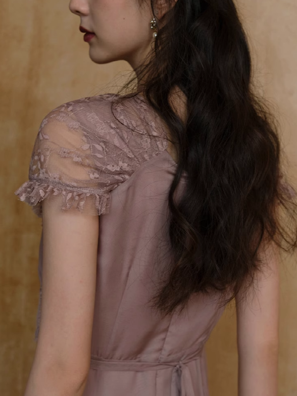 Whimsical Vintage Lace A-Line Dress