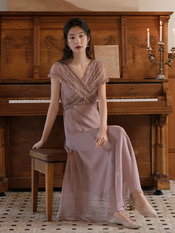 Whimsical Vintage Lace A-Line Dress