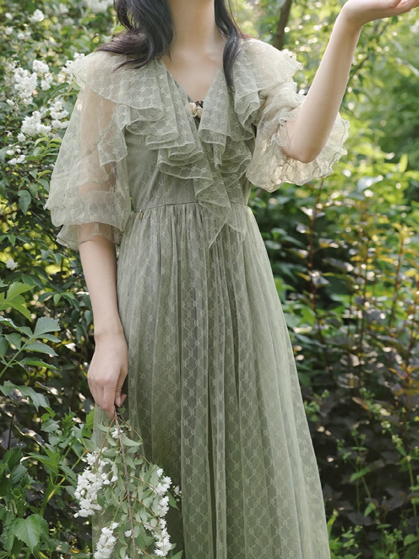 Enchanted Forest Lace Volume Dress