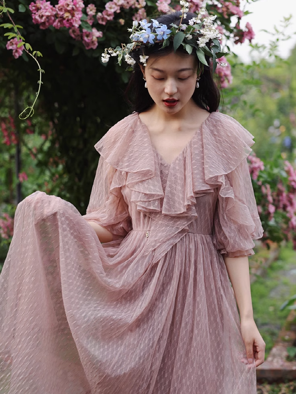 Enchanted Forest Lace Volume Dress