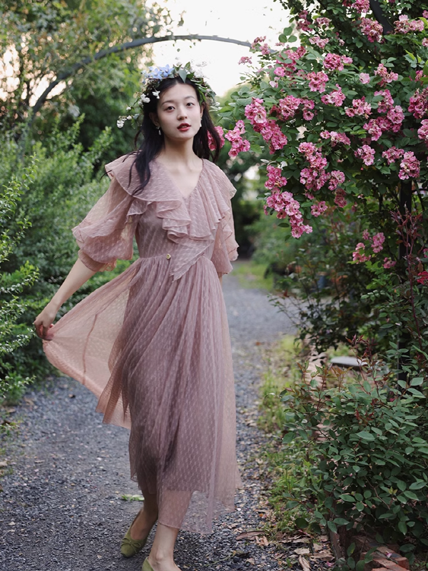 Enchanted Forest Lace Volume Dress