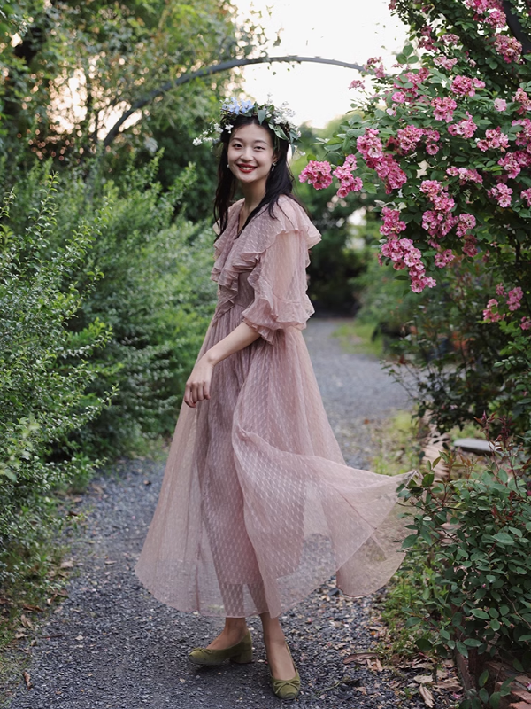 Enchanted Forest Lace Volume Dress