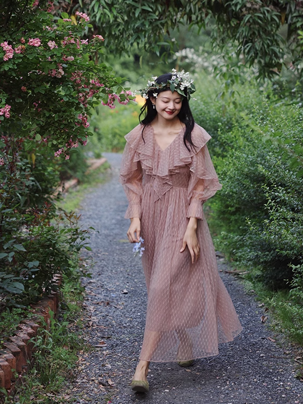 Enchanted Forest Lace Volume Dress
