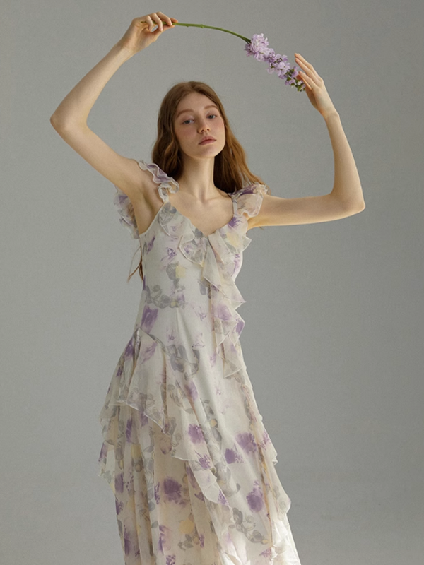 Purple Blossom Fairy Frill Dress