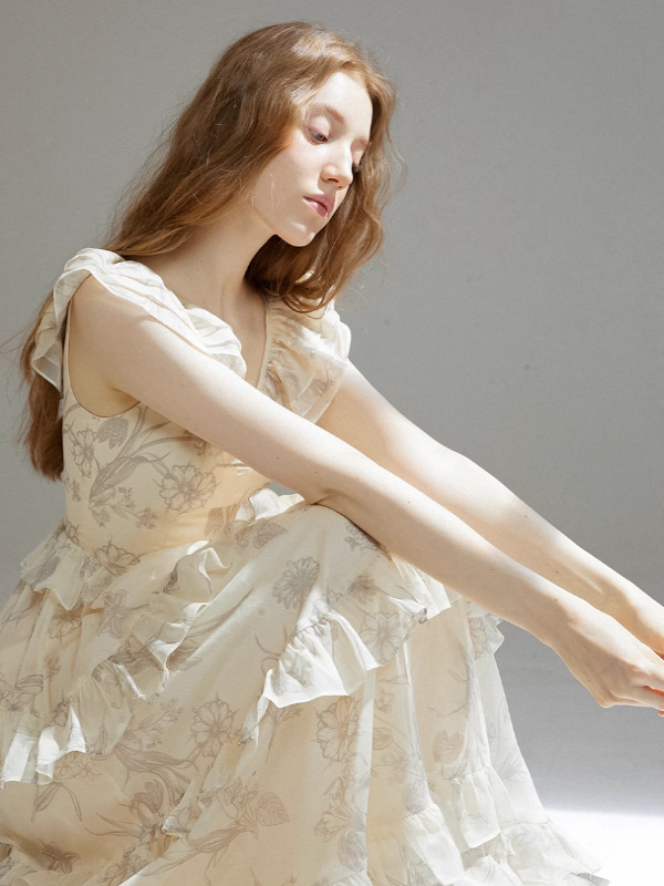 Sunlit Floral Whimsy Dress