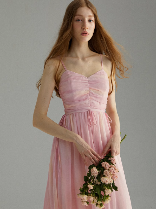 open lace back dress Cherry Blossom Fairy Dress Pink / M
