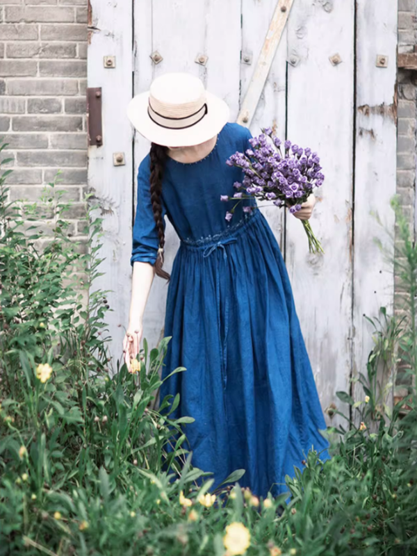 Cottage Dream Floral Linen Dress