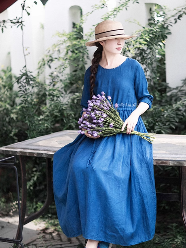 Cottage Dream Floral Linen Dress