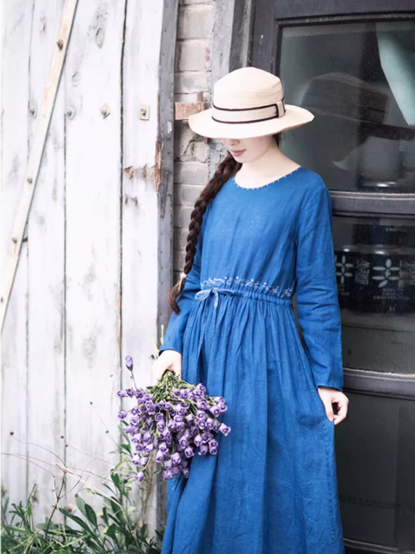 Cottage Dream Floral Linen Dress