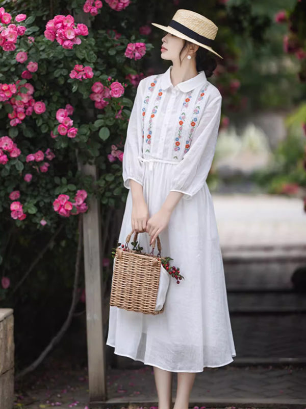 Blooming Garden Embroidered Dress White / S Blooming Garden Embroidered Dress White / S