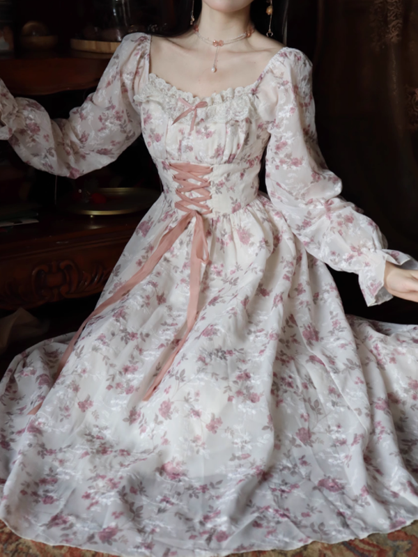 Enchanted Pink Blooms Princess Dress