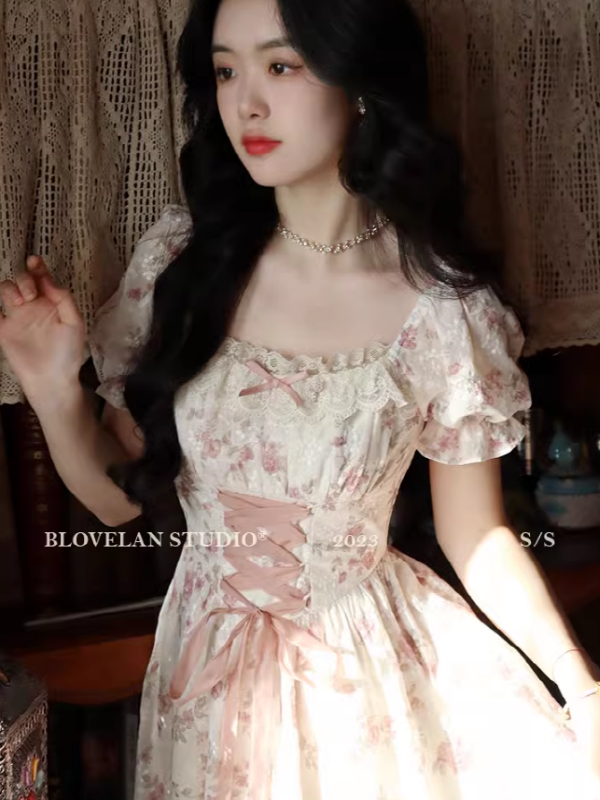 Enchanted Pink Blooms Princess Dress