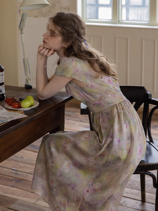 Serene Pastel Floral Dress