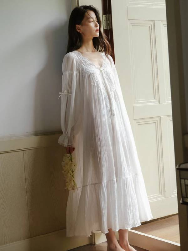 Morning Lace Long Nightgown