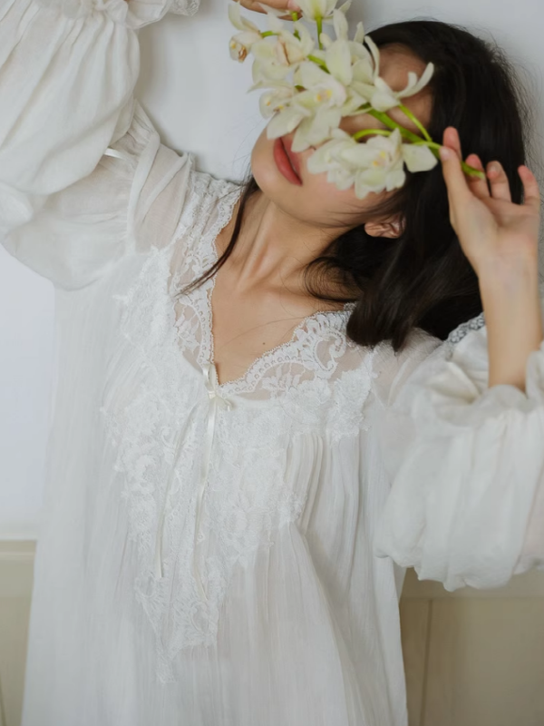 Morning Lace Long Nightgown