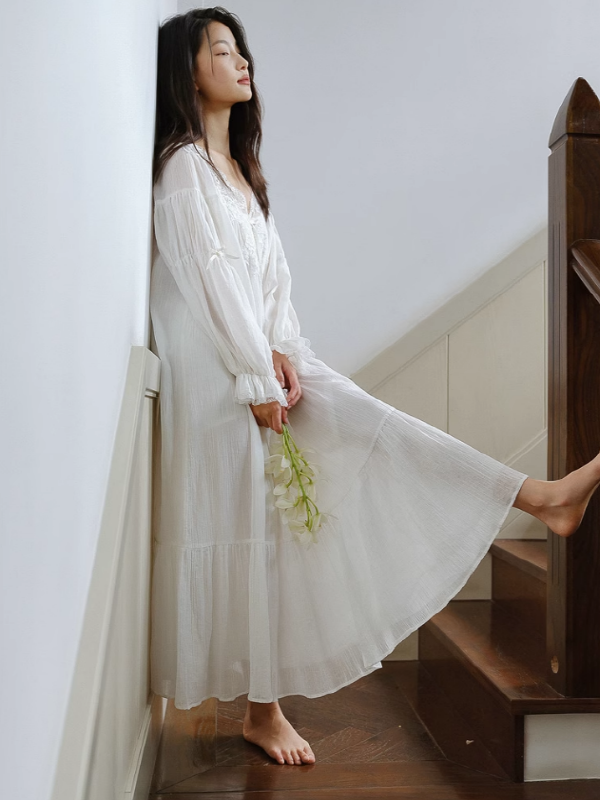Morning Lace Long Nightgown