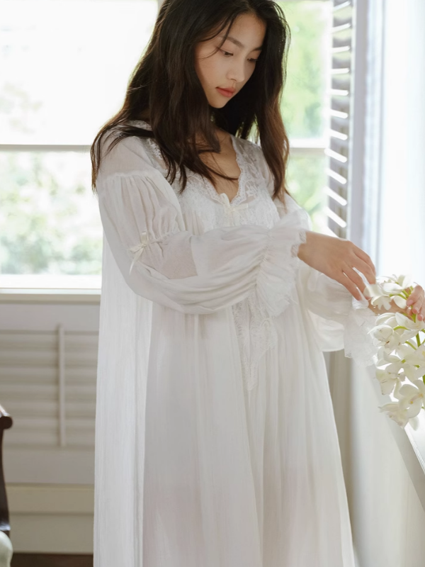Morning Lace Long Nightgown