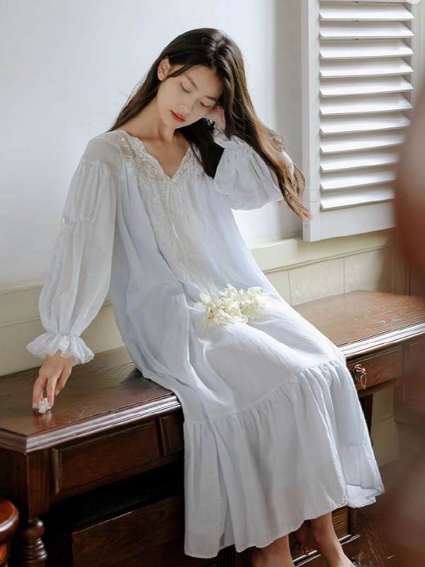 Morning Lace Long Nightgown