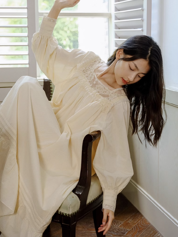 Vintage Sunrise Lace Dream Nightgown