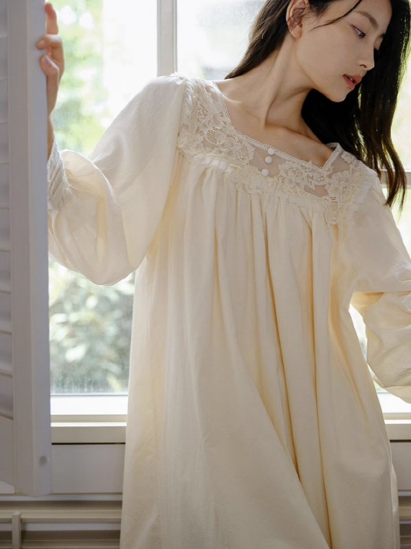 Vintage Sunrise Lace Dream Nightgown