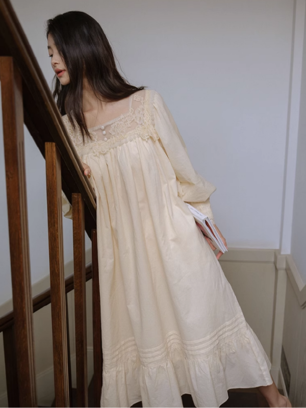 Vintage Sunrise Lace Dream Nightgown