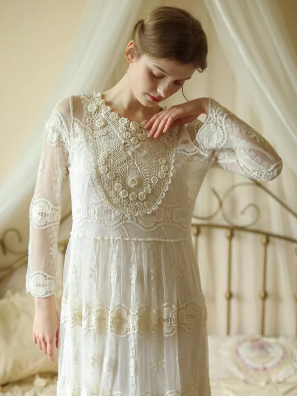 victorian long sleeve dress Ethereal Victorian Blossom Dress