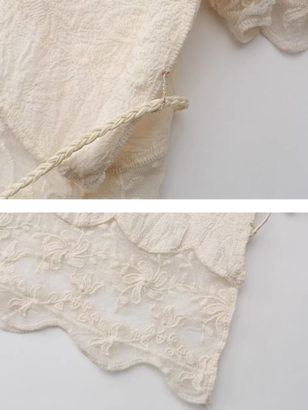 Vintage Floral Embroidery Blouse