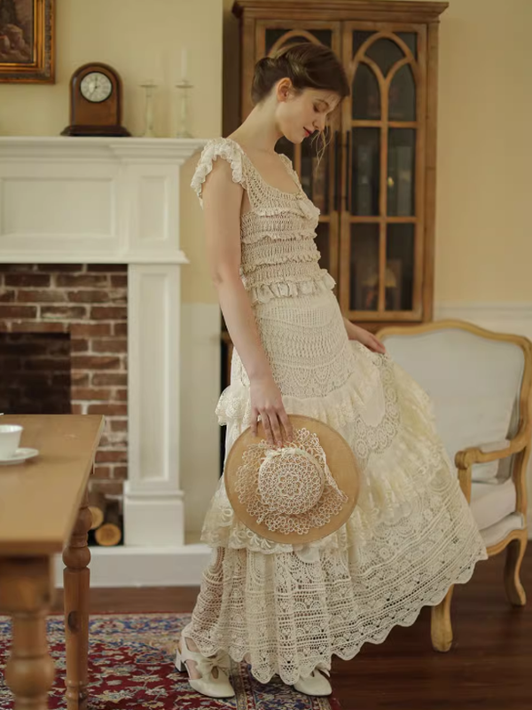 Vintage Charm Cotton Frill Top