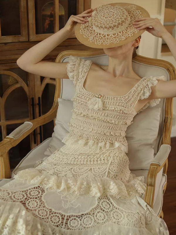 Vintage Charm Cotton Frill Top