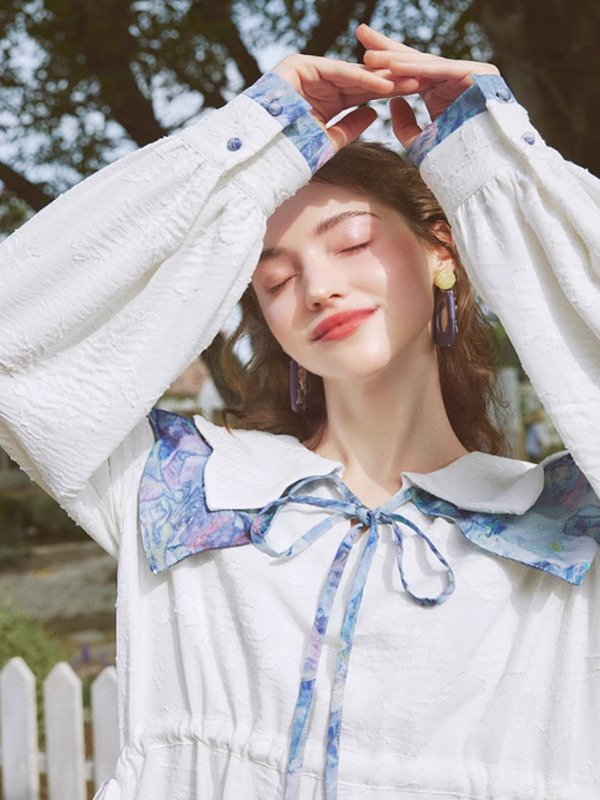 Spring Harmony Blue Collar Dress
