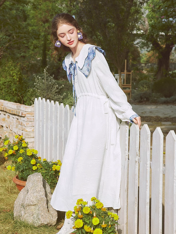 Spring Harmony Blue Collar Dress