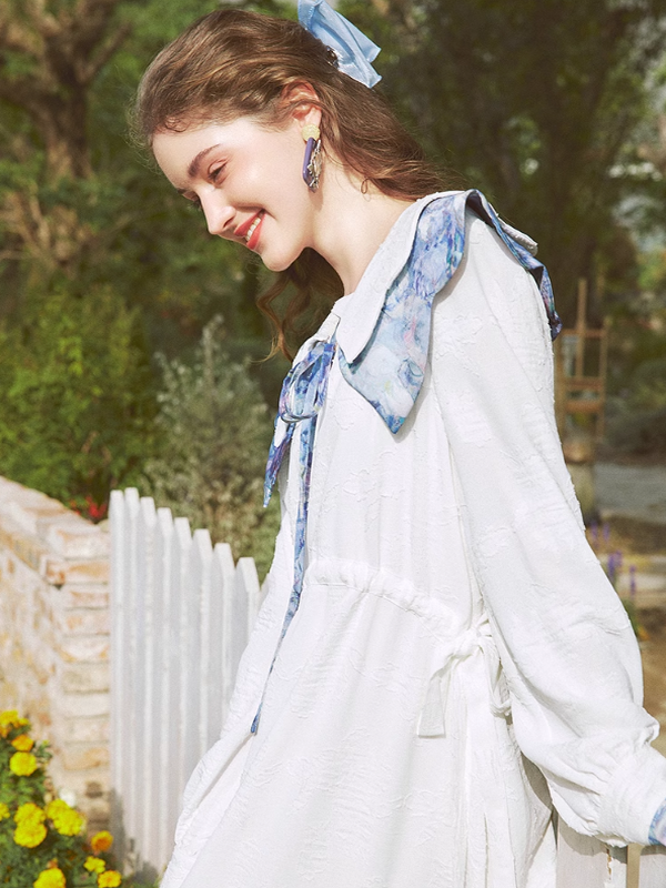 Spring Harmony Blue Collar Dress