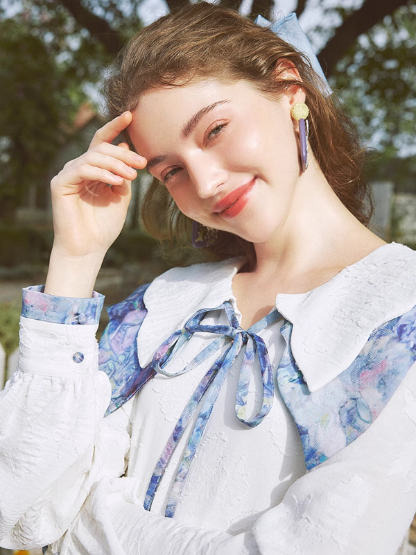 Spring Harmony Blue Collar Dress