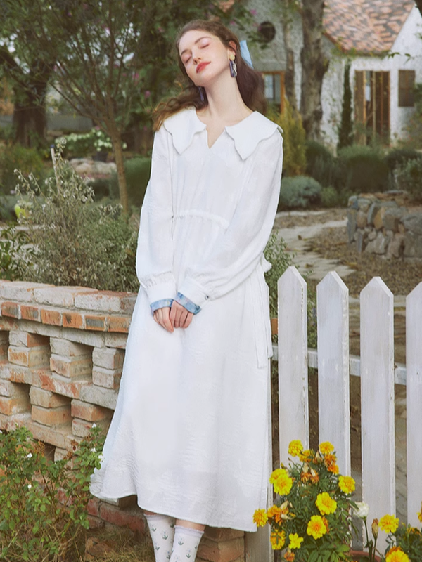 Spring Harmony Blue Collar Dress