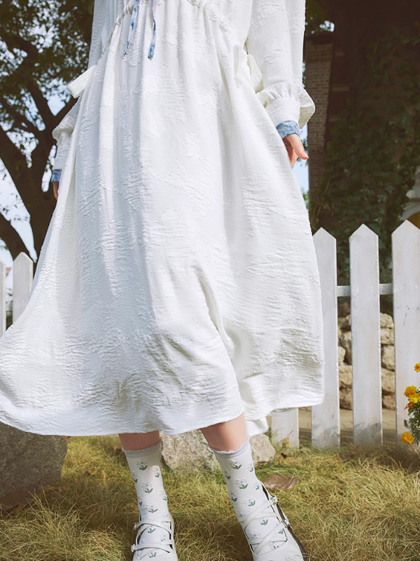 Spring Harmony Blue Collar Dress