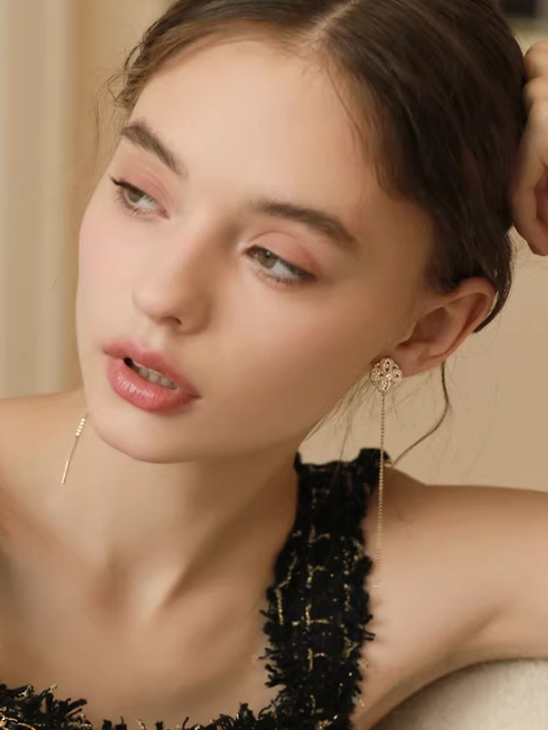 Gray Drop Pearl Surgical Earrings