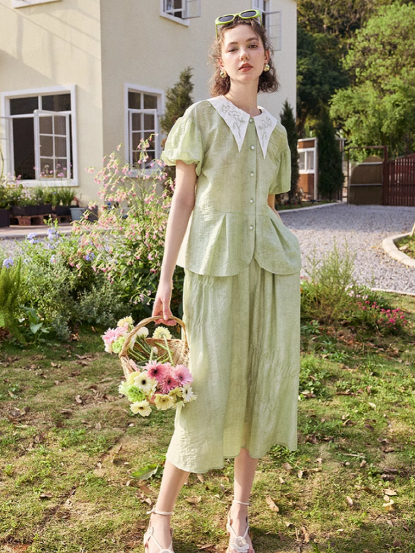 Green Bliss Floral Skirt