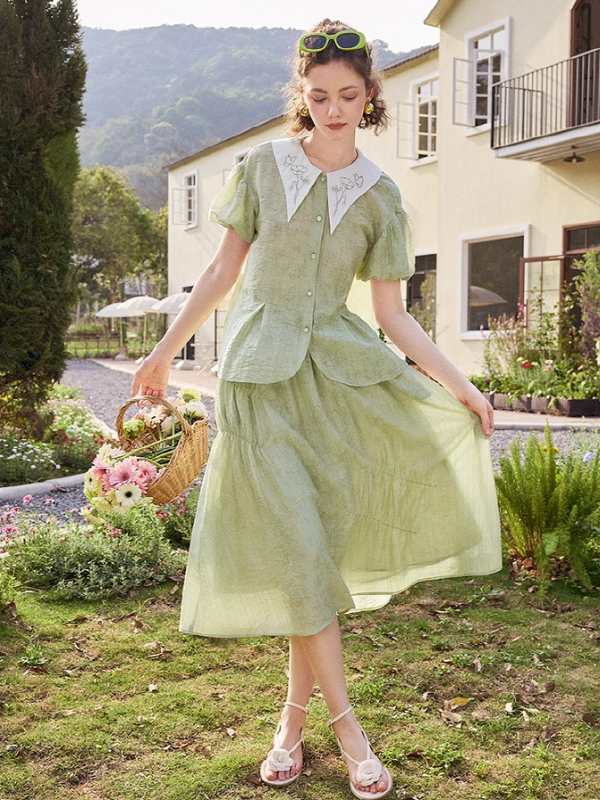 Green Bliss Floral Skirt