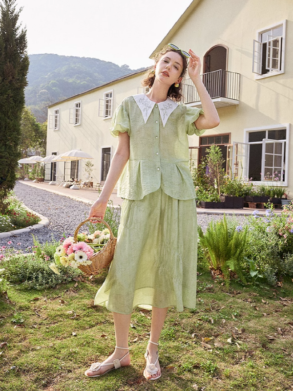 Green Bliss Floral Skirt