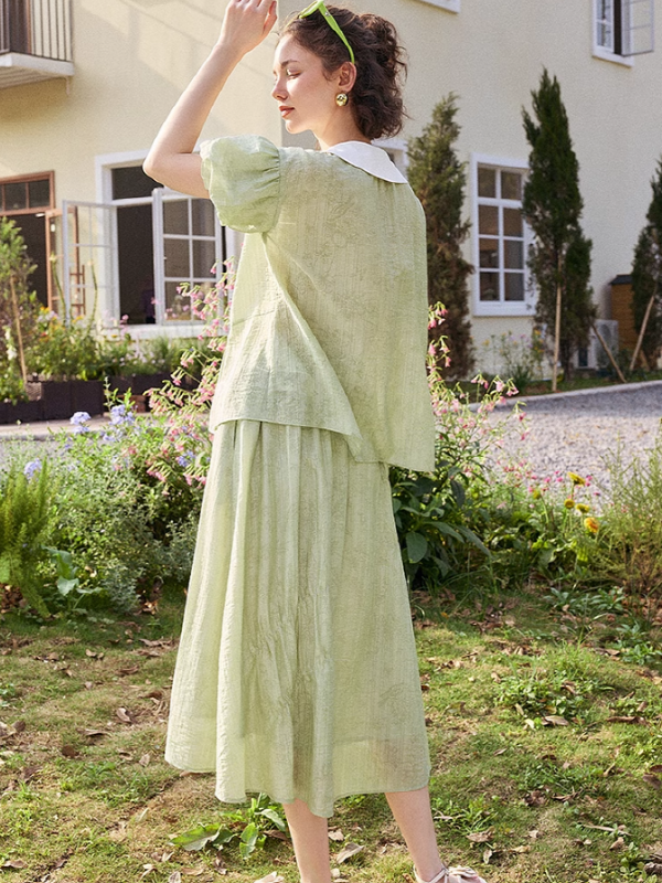 Green Bliss Floral Skirt