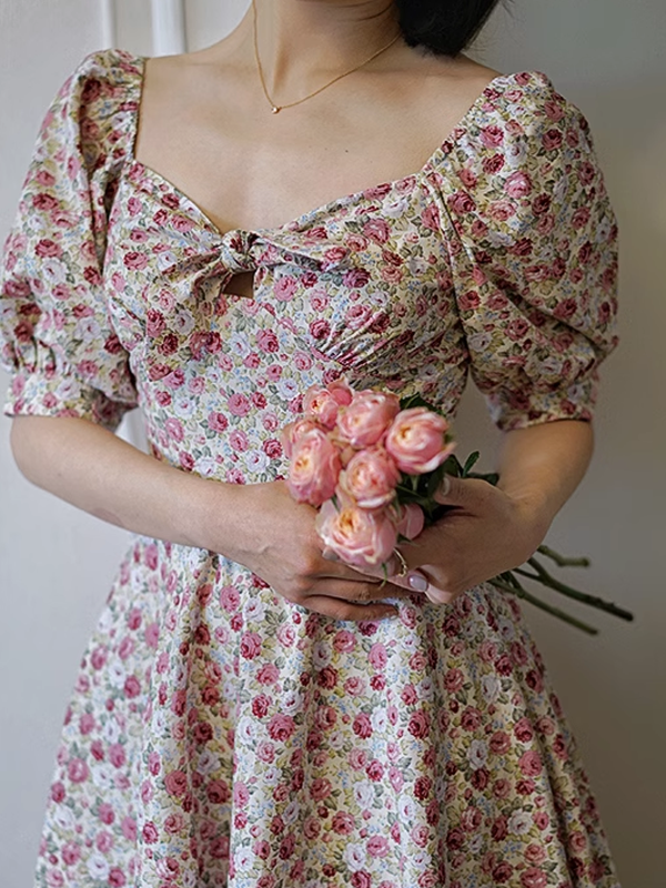 Blossoming Rose Garden Midi Dress