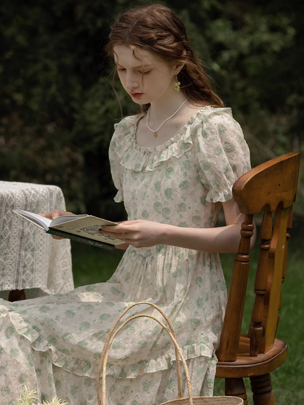 Garden Floral Embroidered Dress