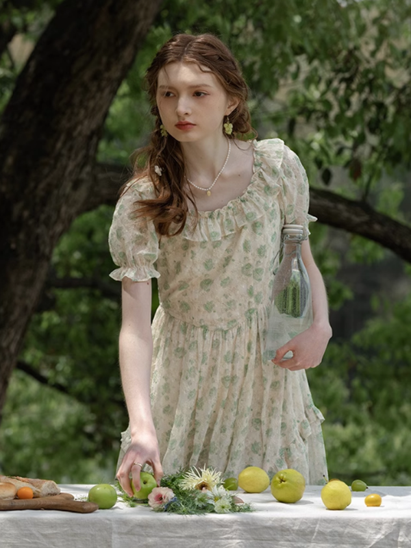 Garden Floral Embroidered Dress