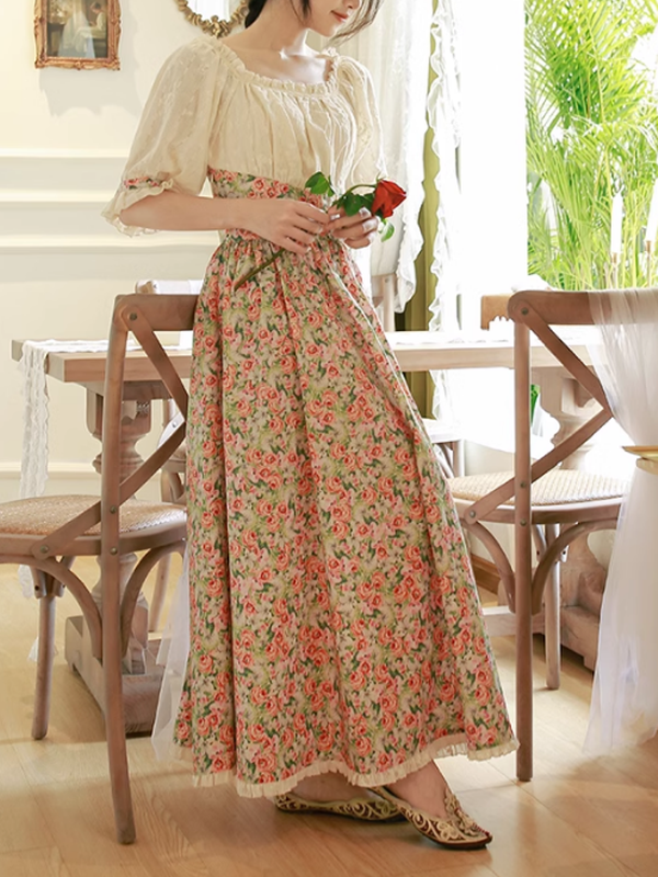 knee length dresses for ladies Blush Floral Tulip Hem Midi Dress main image 1