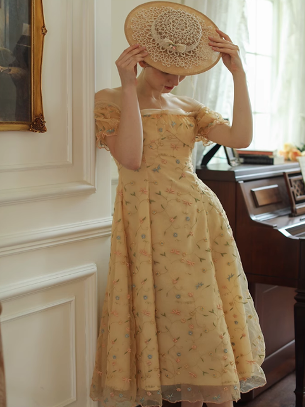 Blooming Lace Off-Shoulder Dress