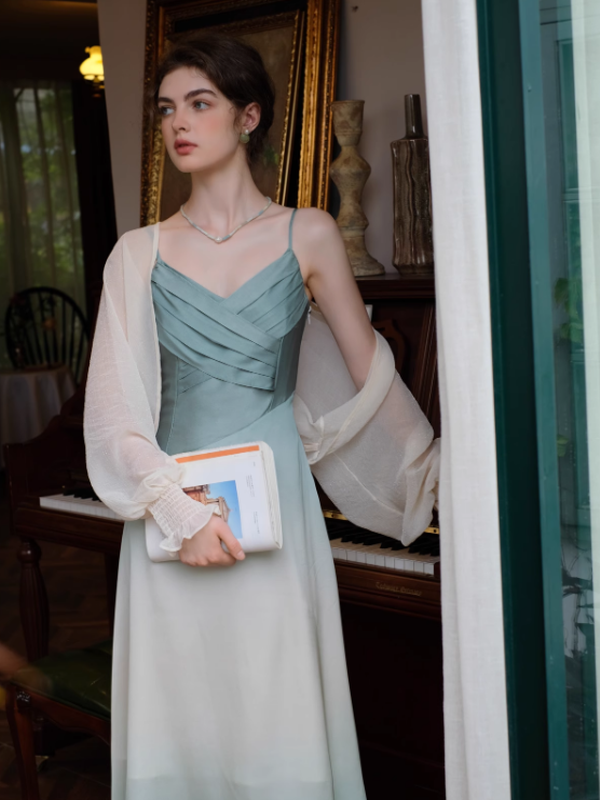 Sophia's Dreamy Blue Elegance Dress
