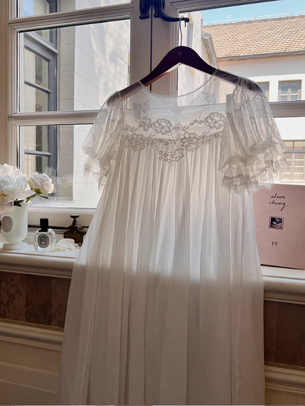 Pure White Fairy Summer Nightgown White / S Pure White Fairy Summer Nightgown White / S