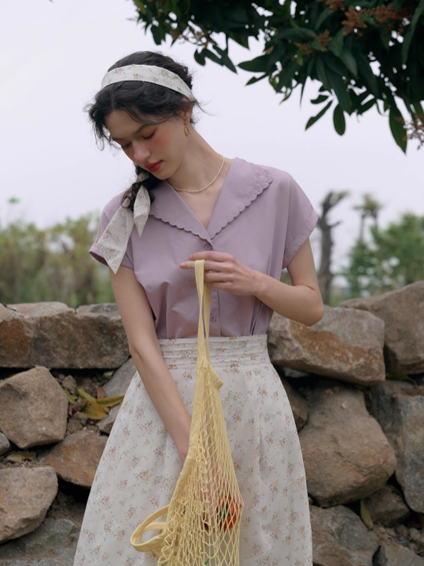 Lily's Summer Breeze Lavender Blouse
